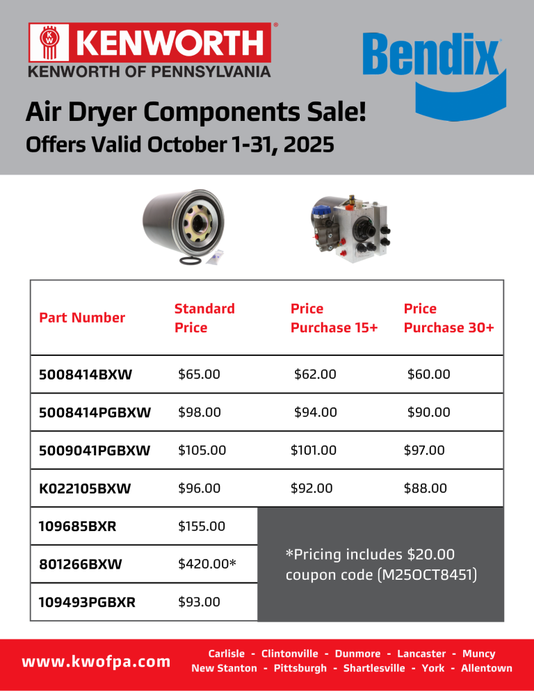 Bendix Air Dryer Components Sale